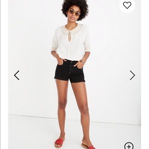Madewell black denim shorts